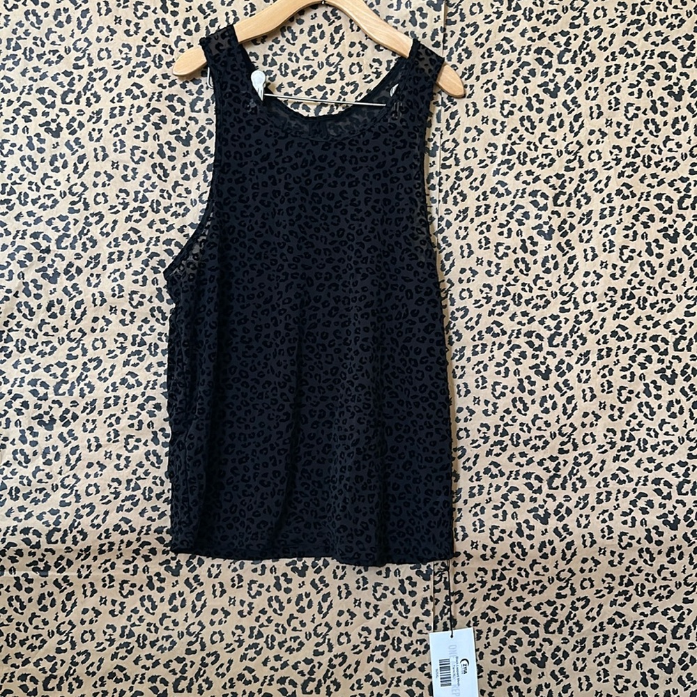 NWT Zyia Active Black Leopard Mesh Tank